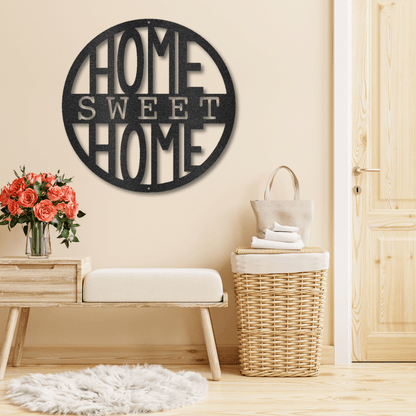 My Easy Monogram Steel Sign Black / 12" Home Sweet Home Circle - Steel Sign