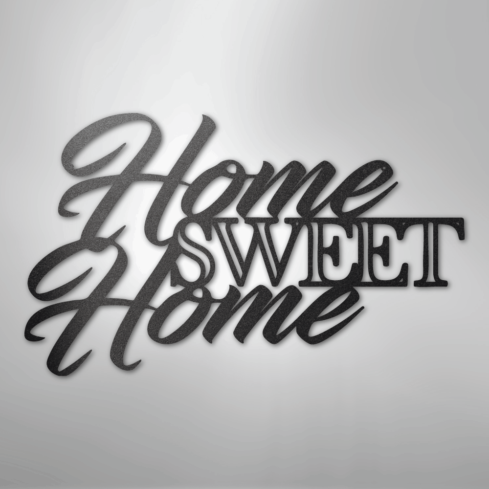 My Easy Monogram Steel Sign Black / 12" Home Sweet Home - Steel Sign