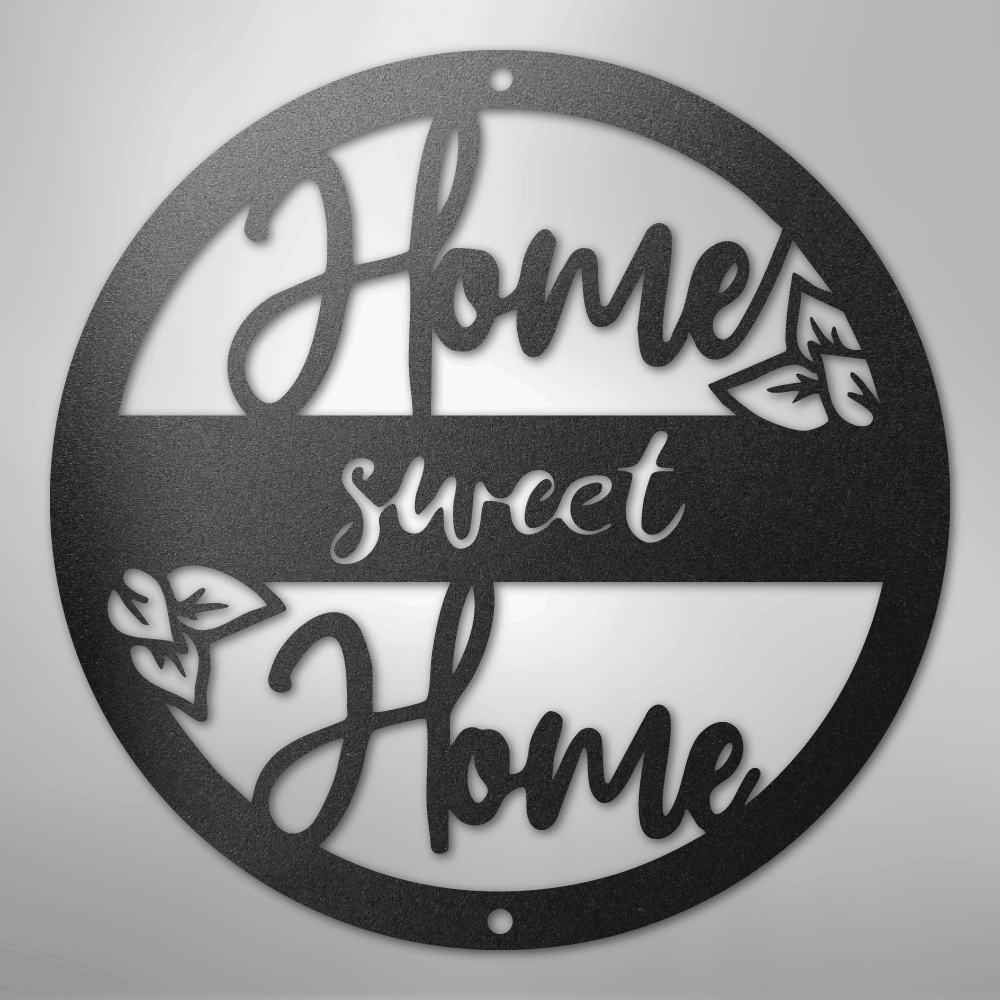 My Easy Monogram Steel Sign Black / 12" Home Sweet Home - Steel Sign