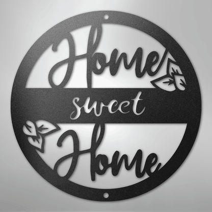 My Easy Monogram Steel Sign Black / 12" Home Sweet Home - Steel Sign