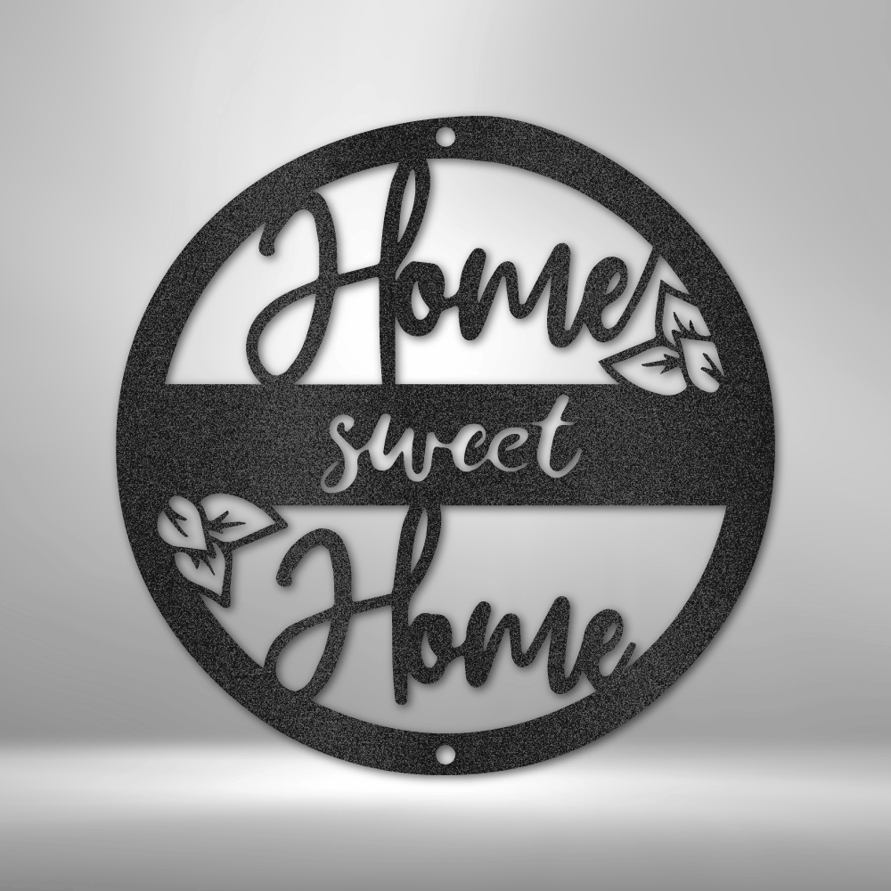 My Easy Monogram Steel Sign Black / 12" Home Sweet Home - Steel Sign