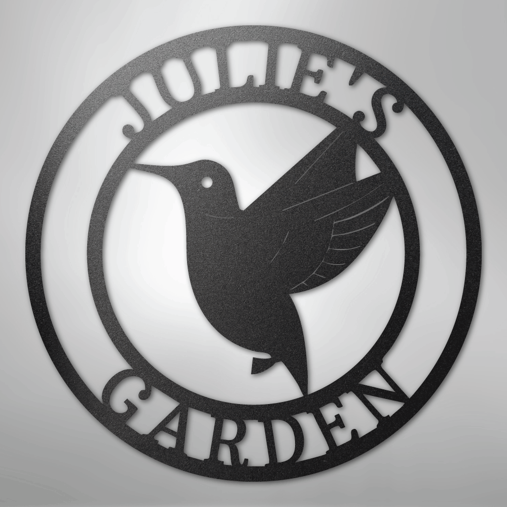 My Easy Monogram Steel Sign Black / 12" Humming Bird Monogram - Steel Sign