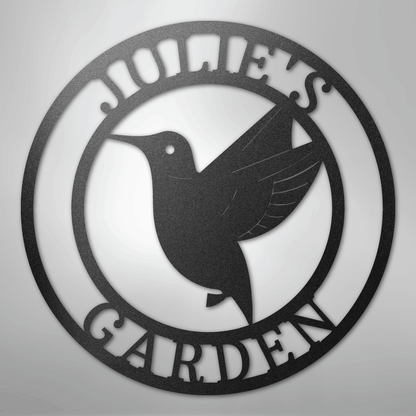 My Easy Monogram Steel Sign Black / 12" Humming Bird Monogram - Steel Sign