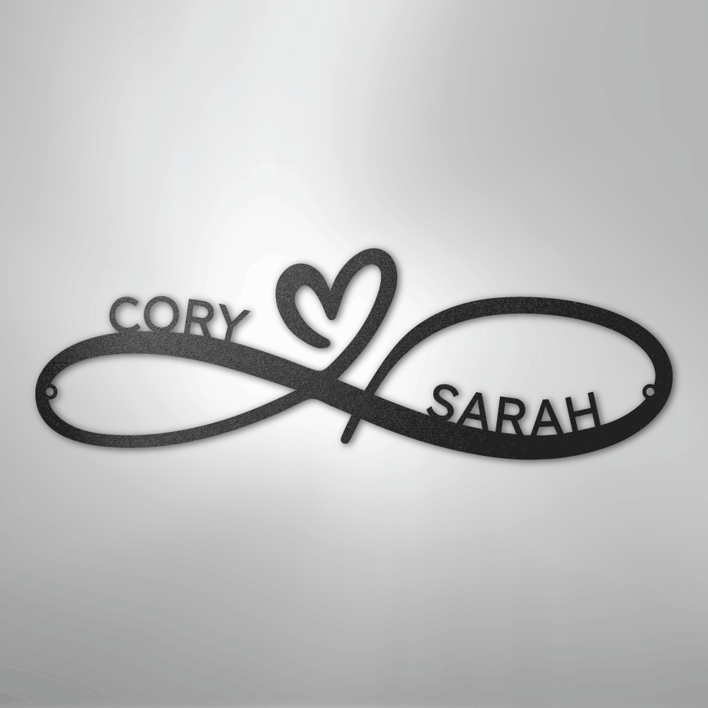 My Easy Monogram Steel Sign Black / 12" Infinity Couples Monogram - Steel Sign