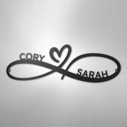 My Easy Monogram Steel Sign Black / 12" Infinity Couples Monogram - Steel Sign