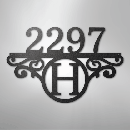 My Easy Monogram Steel Sign Black / 12" Initial Address Monogram - Steel Sign