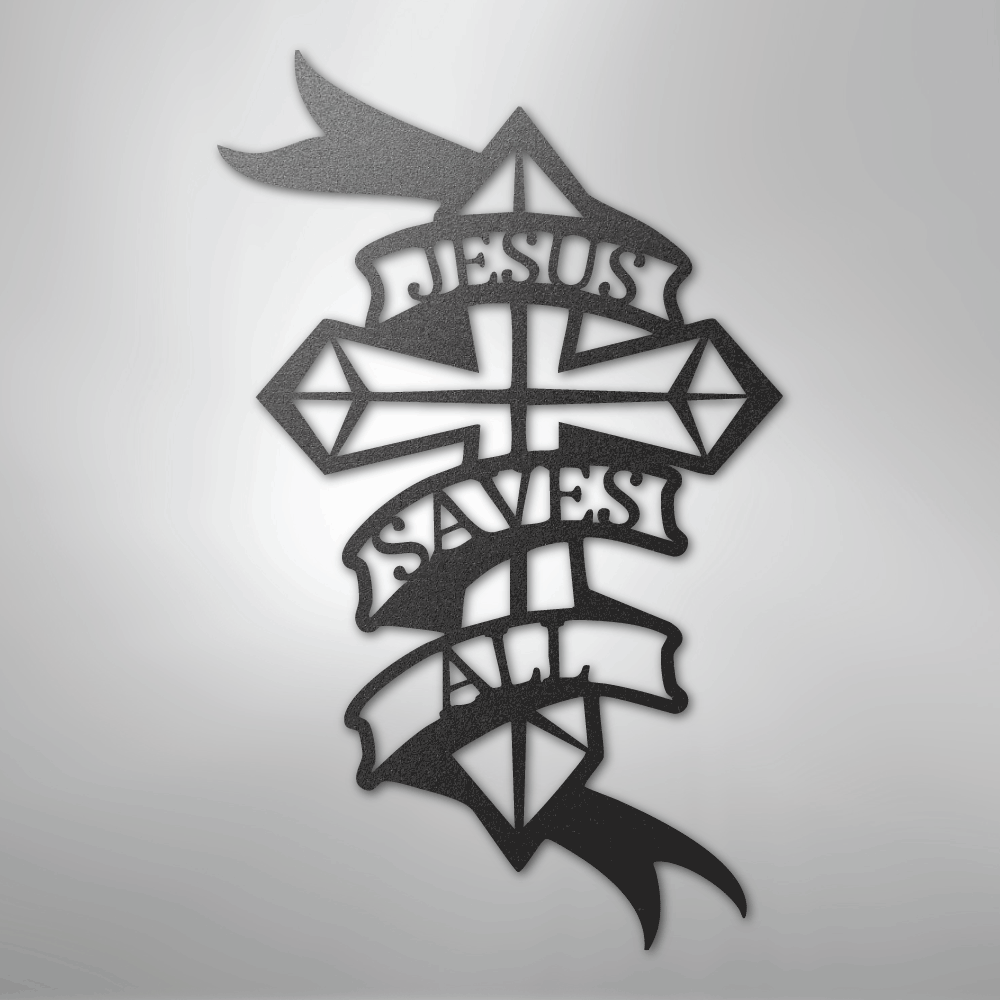 My Easy Monogram Steel Sign Black / 12" Jesus Saves All - Steel Sign