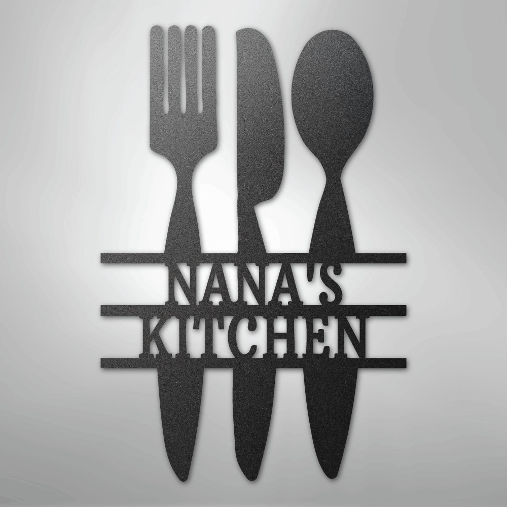 My Easy Monogram Steel Sign Black / 12" Kitchen Utensil Monogram - Steel Sign
