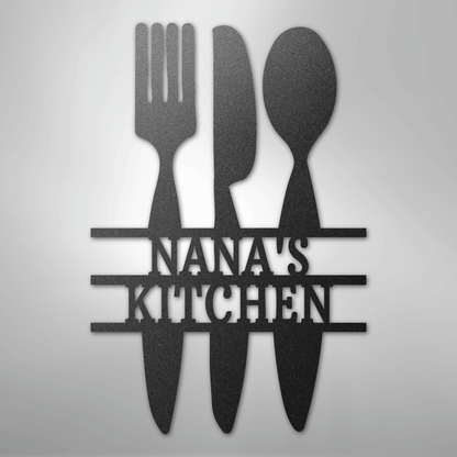 My Easy Monogram Steel Sign Black / 12" Kitchen Utensil Monogram - Steel Sign