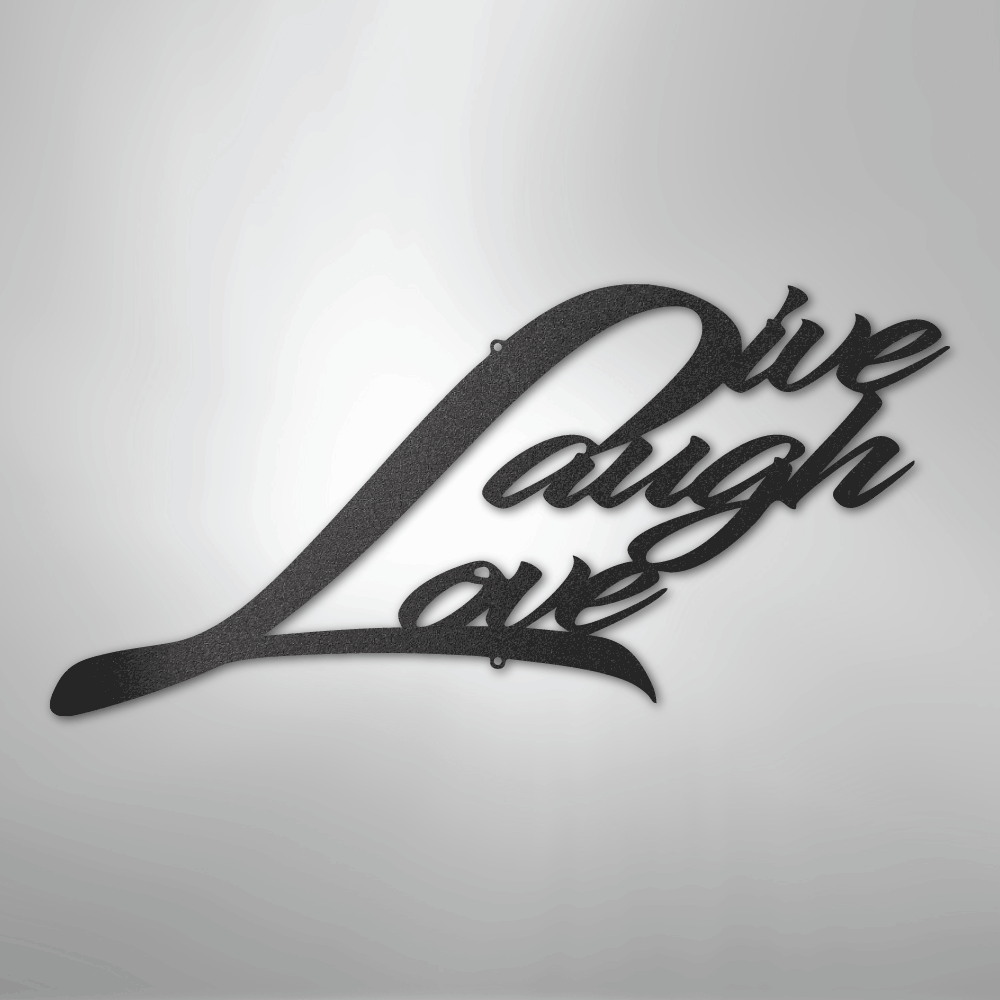 My Easy Monogram Steel Sign Black / 12" Live Laugh Love - Steel Sign