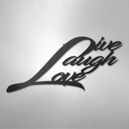 My Easy Monogram Steel Sign Black / 12" Live Laugh Love - Steel Sign