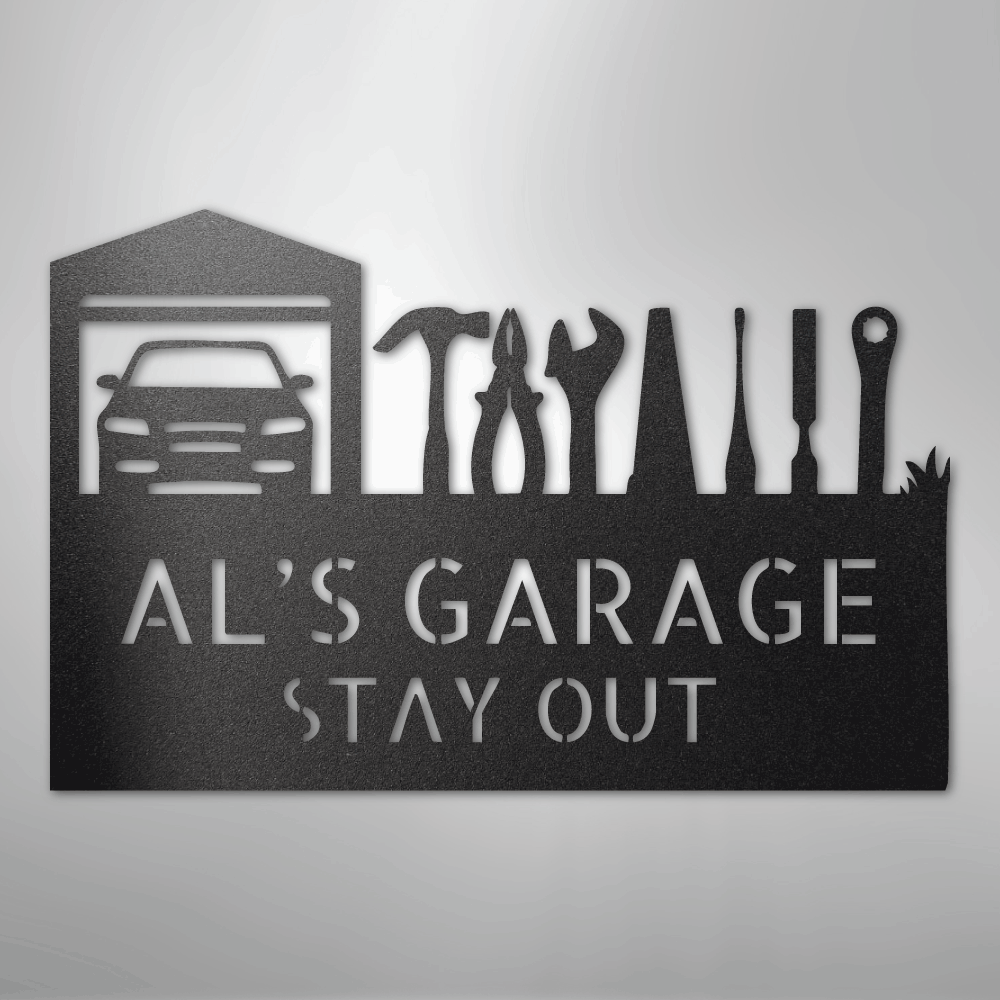 My Easy Monogram Steel Sign Black / 12" Master Of The Garage Monogram - Steel Sign