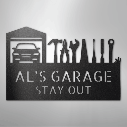 My Easy Monogram Steel Sign Black / 12" Master Of The Garage Monogram - Steel Sign
