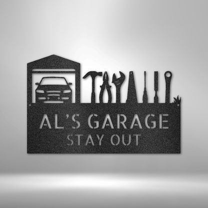 My Easy Monogram Steel Sign Black / 12" Master Of The Garage Monogram - Steel Sign