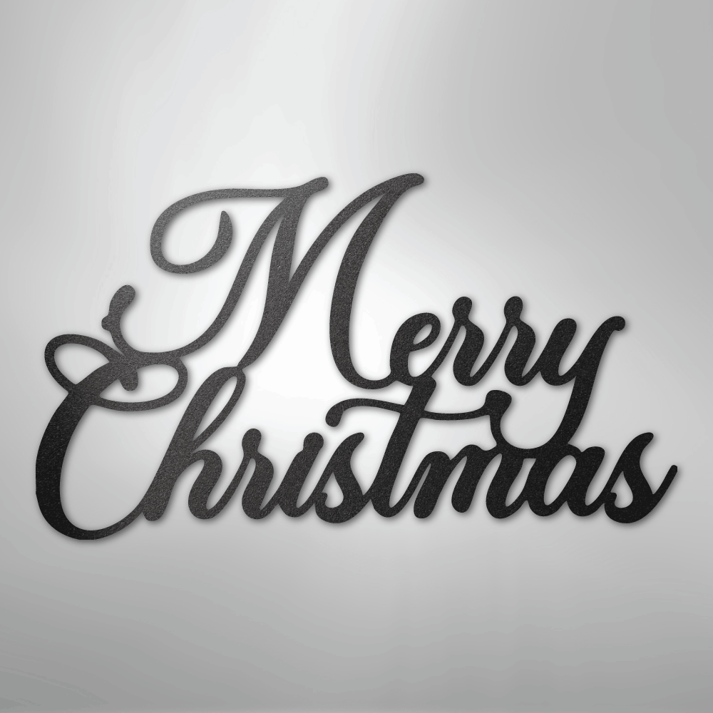 My Easy Monogram Steel Sign Black / 12" Merry Christmas Script - Steel Sign