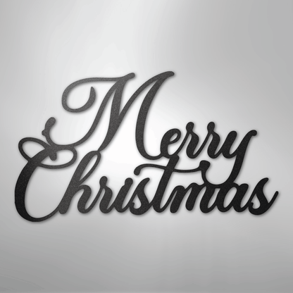 My Easy Monogram Steel Sign Black / 12" Merry Christmas Script - Steel Sign