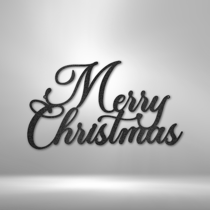 My Easy Monogram Steel Sign Black / 12" Merry Christmas Script - Steel Sign