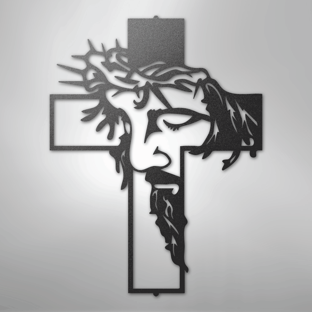 My Easy Monogram Steel Sign Black / 12" Metal Christ Cross - Steel Sign