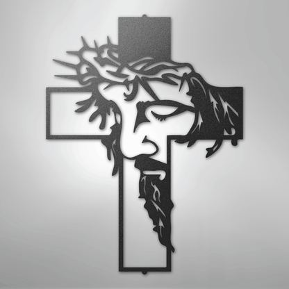 My Easy Monogram Steel Sign Black / 12" Metal Christ Cross - Steel Sign
