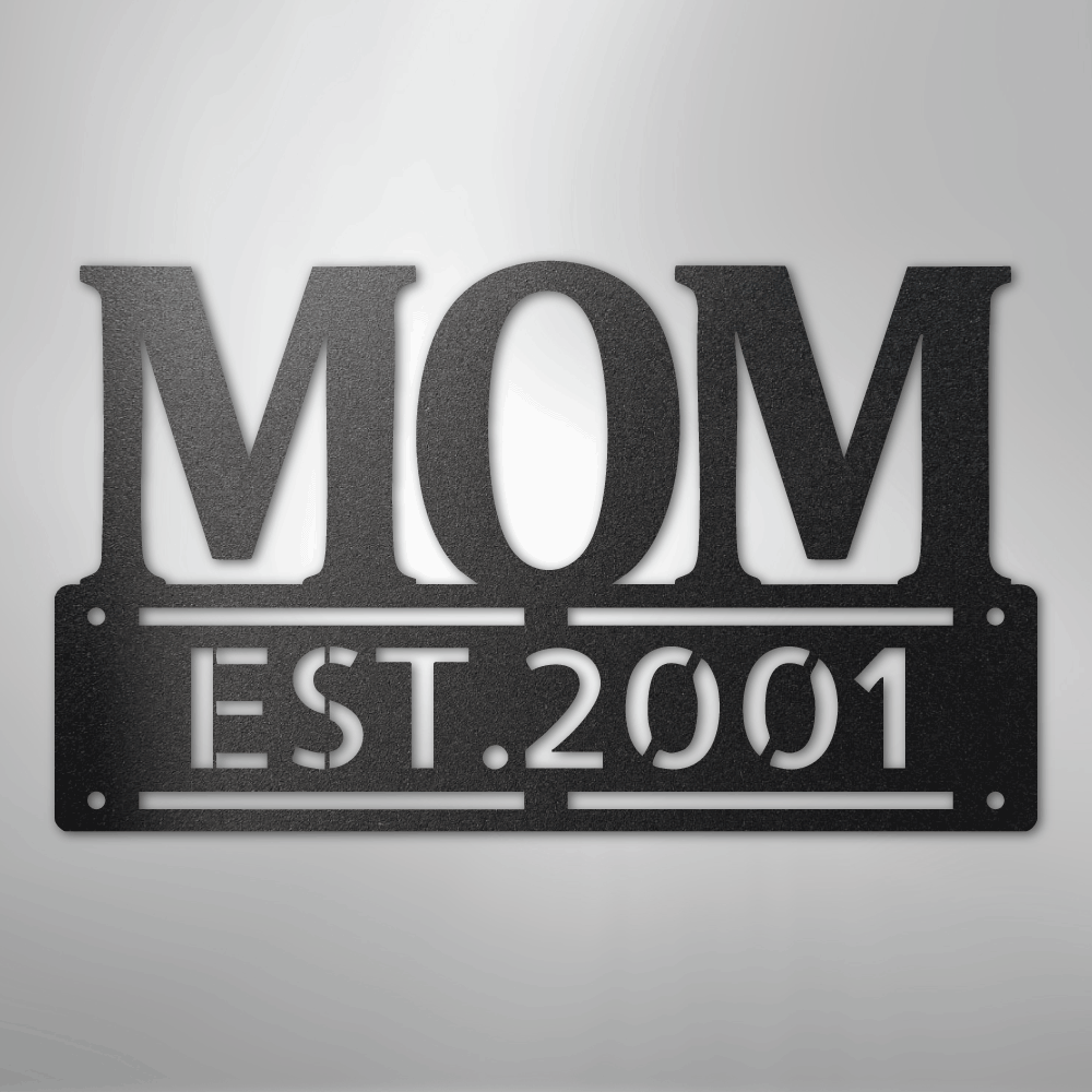 My Easy Monogram Steel Sign Black / 12" Mother's Day Plaque - Steel SIgn