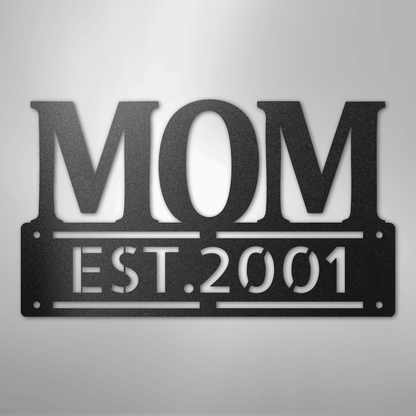 My Easy Monogram Steel Sign Black / 12" Mother's Day Plaque - Steel SIgn