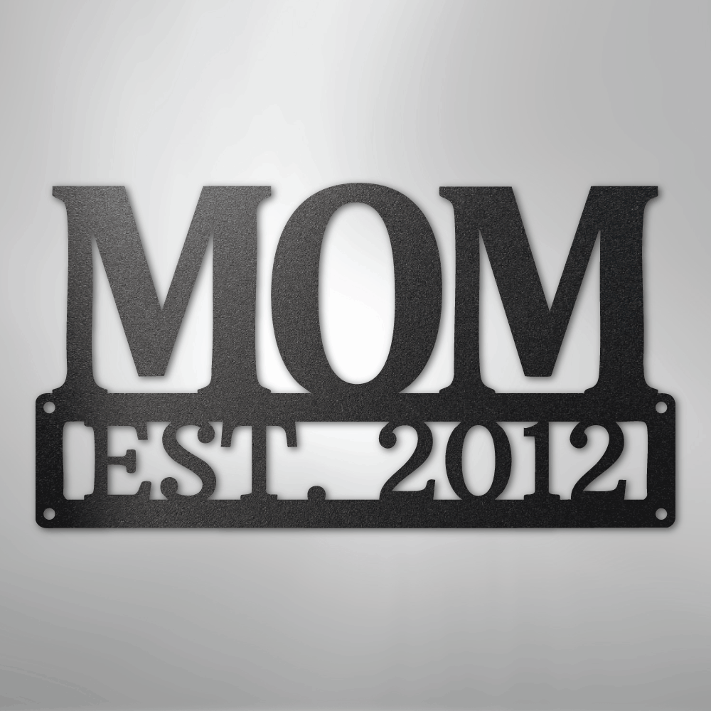 My Easy Monogram Steel Sign Black / 12" Mother's Day Plaque - Steel SIgn