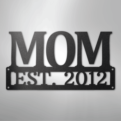 My Easy Monogram Steel Sign Black / 12" Mother's Day Plaque - Steel SIgn