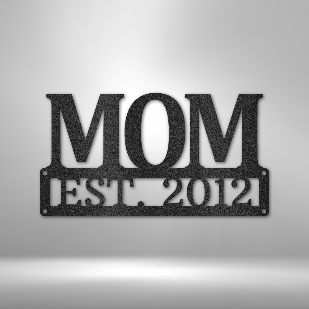 My Easy Monogram Steel Sign Black / 12" Mother's Day Plaque - Steel SIgn