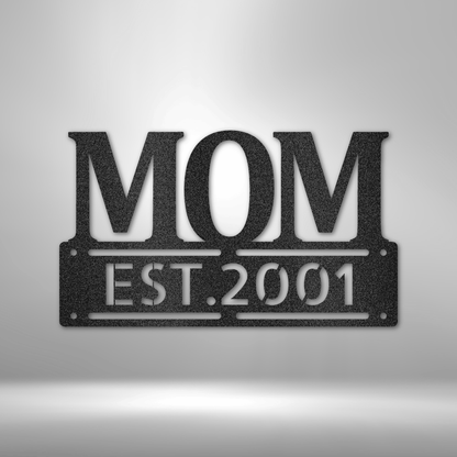 My Easy Monogram Steel Sign Black / 12" Mother's Day Plaque - Steel SIgn