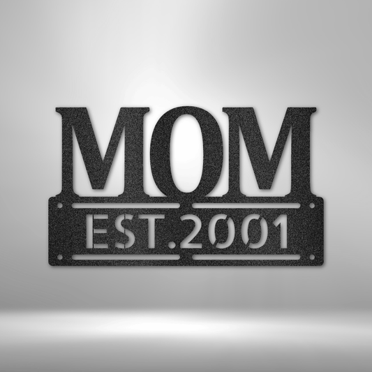 My Easy Monogram Steel Sign Black / 12" Mother's Day Plaque - Steel SIgn