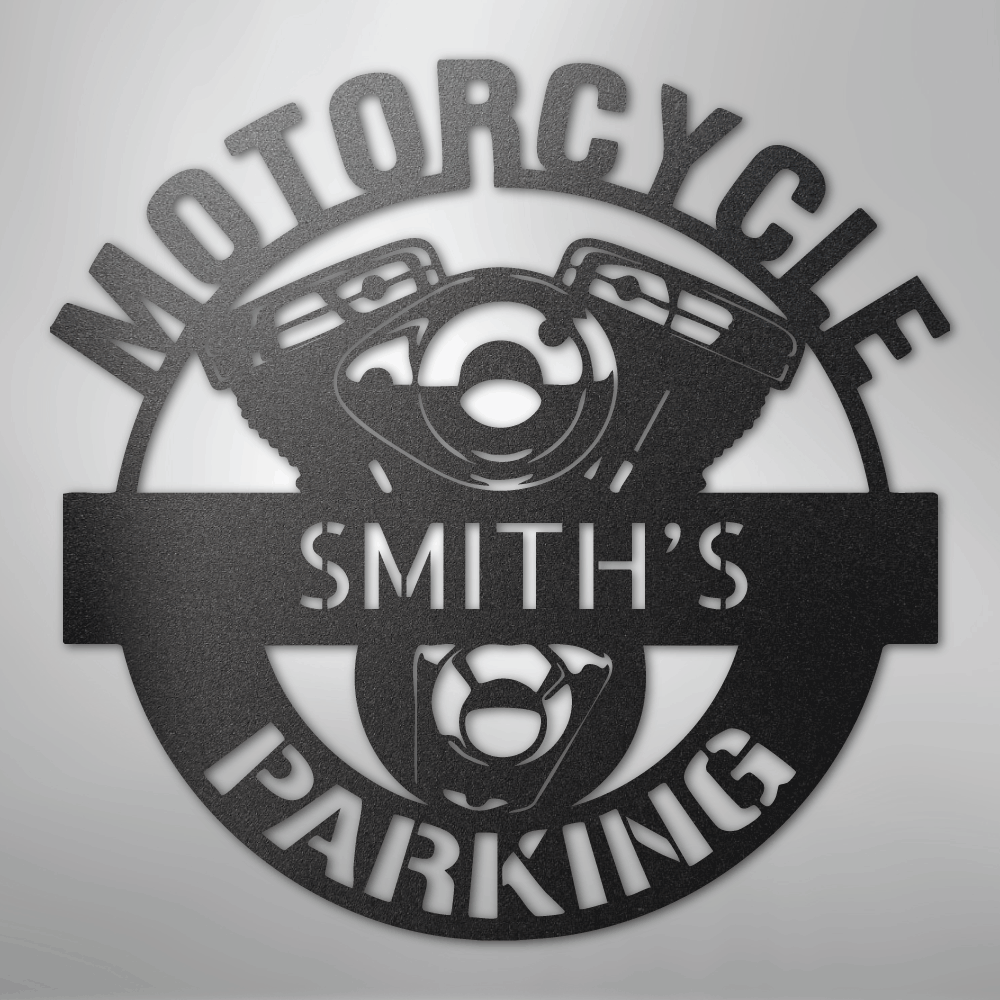 My Easy Monogram Steel Sign Black / 12" Motorcycle Parking Monogram - Steel Sign