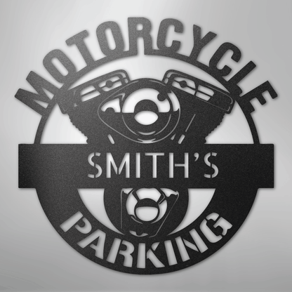 My Easy Monogram Steel Sign Black / 12" Motorcycle Parking Monogram - Steel Sign