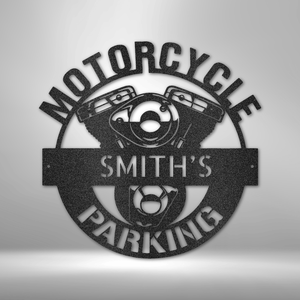 My Easy Monogram Steel Sign Black / 12" Motorcycle Parking Monogram - Steel Sign