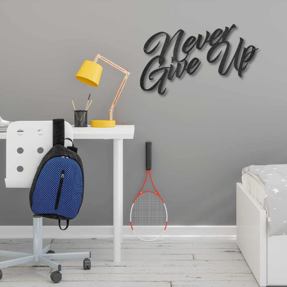 My Easy Monogram Steel Sign Black / 12" Never Give Up - Steel Sign