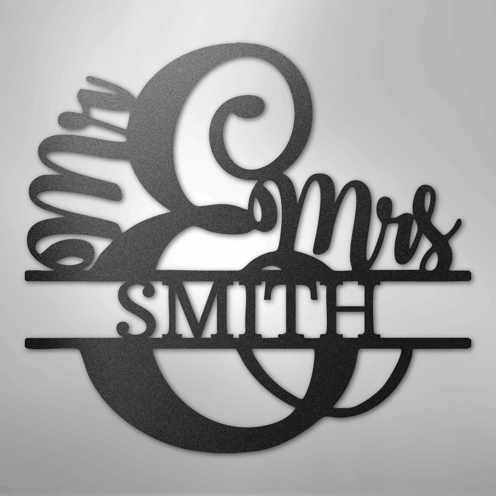 My Easy Monogram Steel Sign Black / 12" New Couples Monogram - Steel Sign