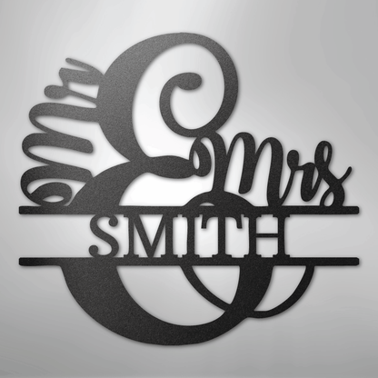 My Easy Monogram Steel Sign Black / 12" New Couples Monogram - Steel Sign