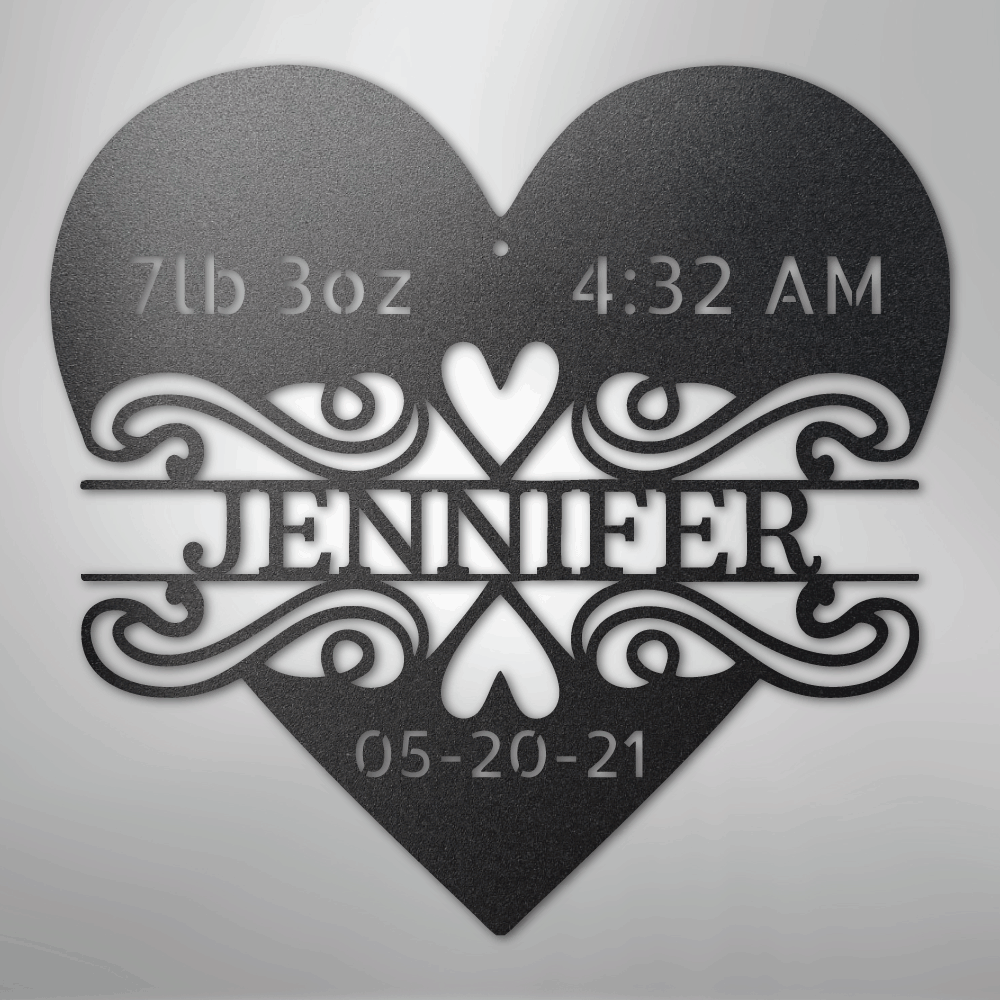 My Easy Monogram Steel Sign Black / 12" Newborn Love Monogram - Steel Sign