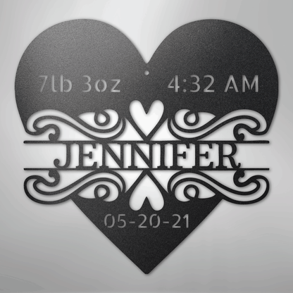 My Easy Monogram Steel Sign Black / 12" Newborn Love Monogram - Steel Sign