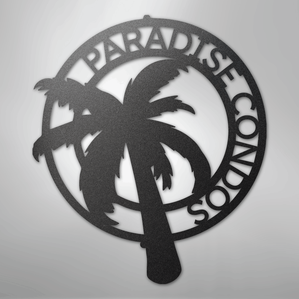 My Easy Monogram Steel Sign Black / 12" Palm Tree Monogram - Steel Sign