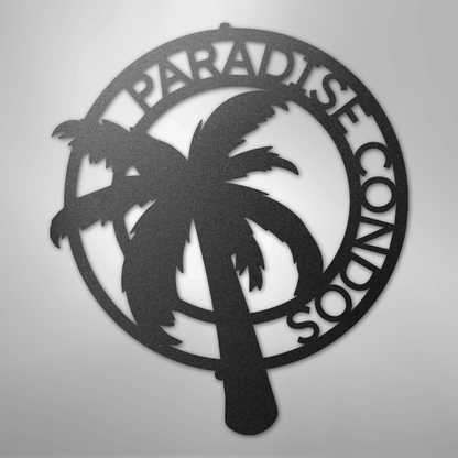 My Easy Monogram Steel Sign Black / 12" Palm Tree Monogram - Steel Sign