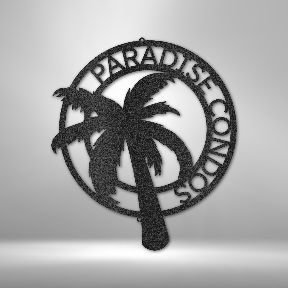 My Easy Monogram Steel Sign Black / 12" Palm Tree Monogram - Steel Sign