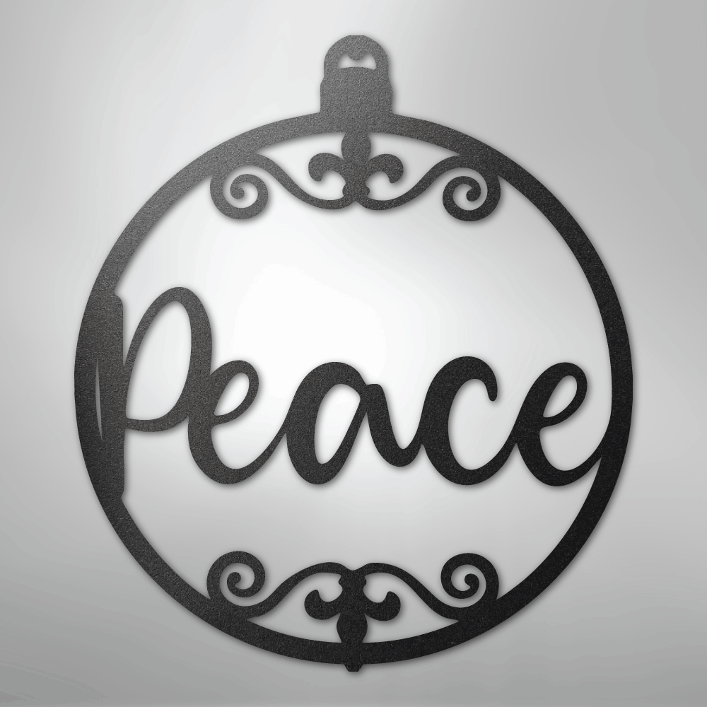 My Easy Monogram Steel Sign Black / 12" Peace Ornament - Steel Sign