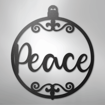 My Easy Monogram Steel Sign Black / 12" Peace Ornament - Steel Sign