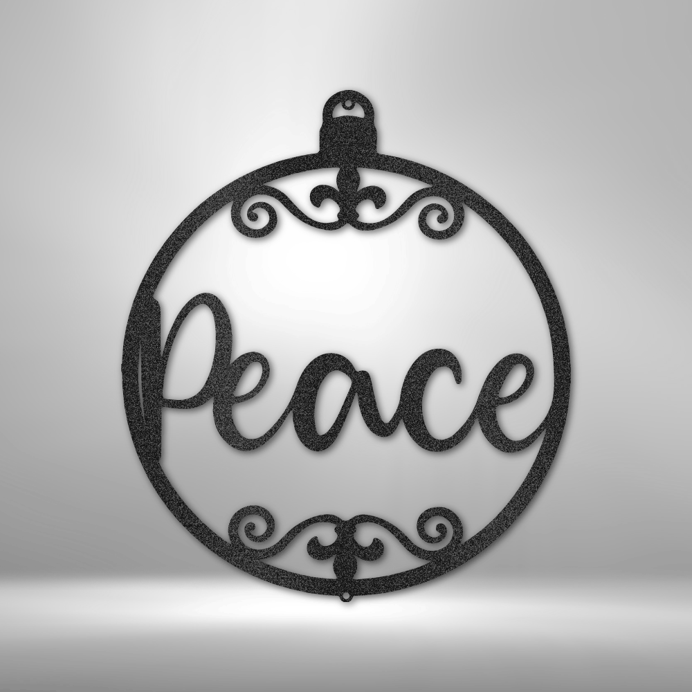 My Easy Monogram Steel Sign Black / 12" Peace Ornament - Steel Sign