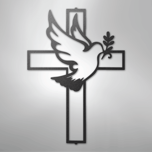My Easy Monogram Steel Sign Black / 12" Peaceful Dove - Steel Sign