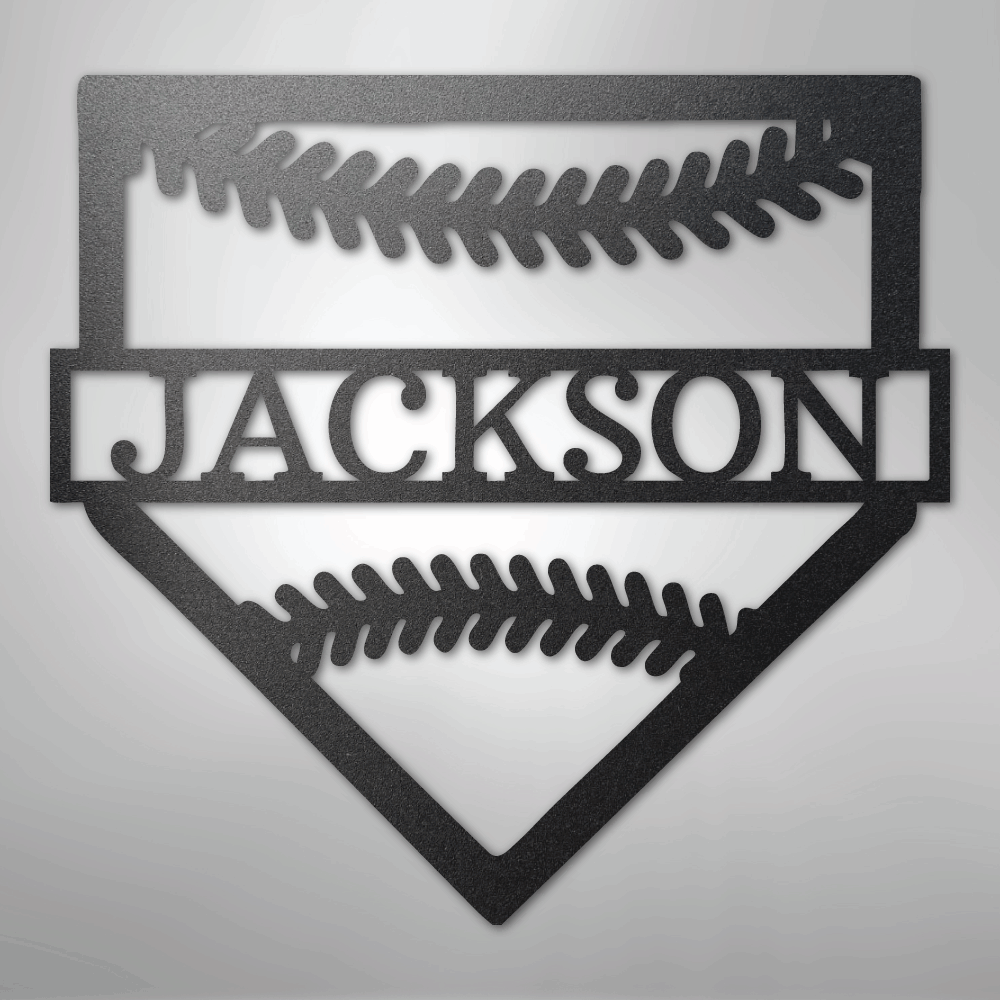 My Easy Monogram Steel Sign Black / 12" Personal Home Base