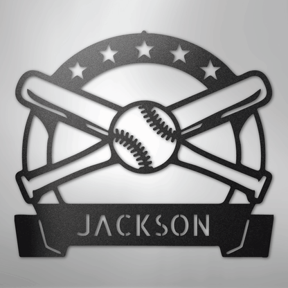 My Easy Monogram Steel Sign Black / 12" Play Ball Monogram - Metal Sign