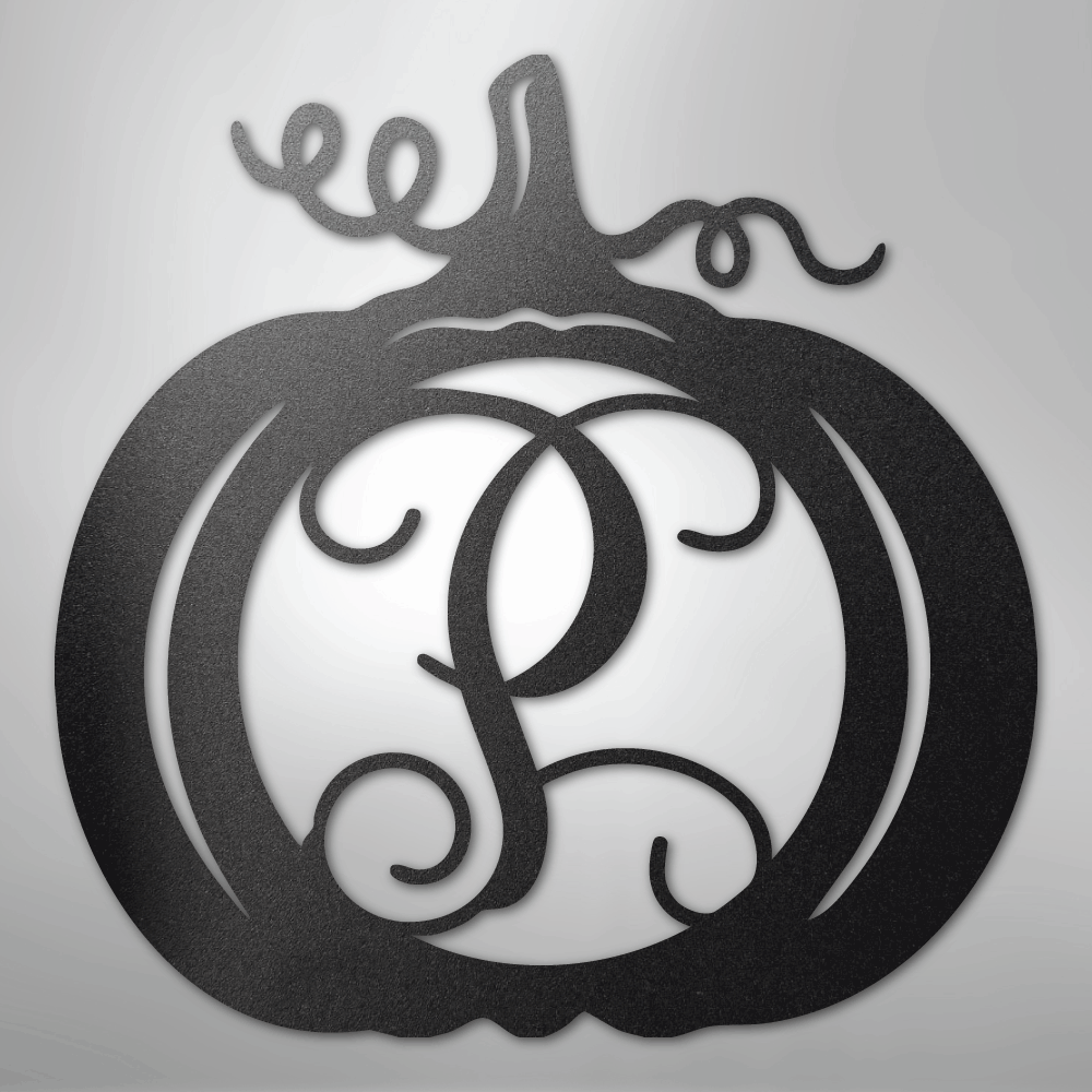 My Easy Monogram Steel Sign Black / 12" Pumpkin Initial Monogram - Steel Sign