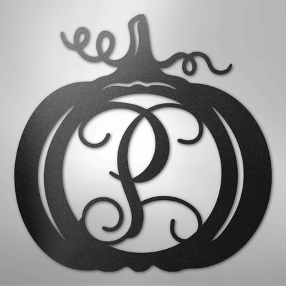 My Easy Monogram Steel Sign Black / 12" Pumpkin Initial Monogram - Steel Sign