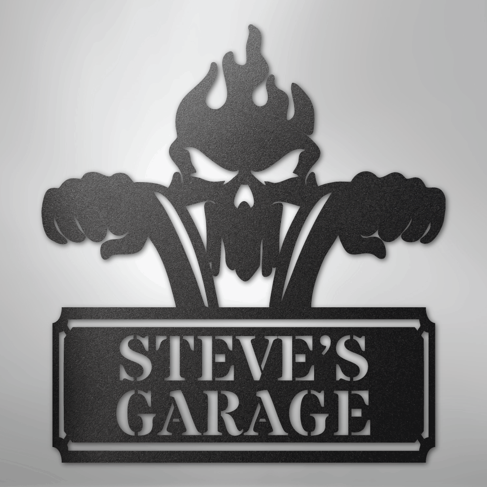 My Easy Monogram Steel Sign Black / 12" Rough Ride Monogram - Steel Sign